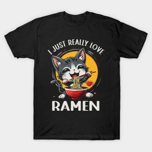 Cute Kawaii Ramen Lover Cat T-Shirt